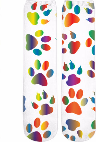 Rainbow Paw  Crew Socks
