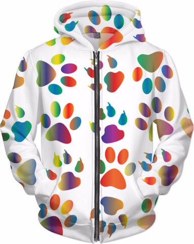 Rainbow Paws Zip Up Hoodie