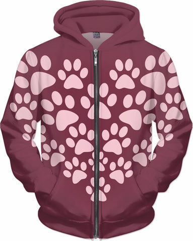 Paw Luv Zip Up Hoodie
