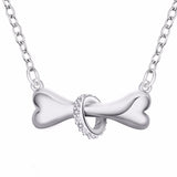 Silver Dog Bone Pendant Necklace