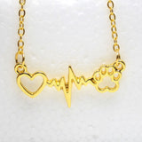 Heartbeat & Paw Pendant Necklace