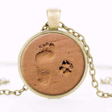 Life Friends Paw and Foot Print Pendant Necklace