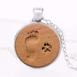Life Friends Paw and Foot Print Pendant Necklace