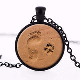 Life Friends Paw and Foot Print Pendant Necklace