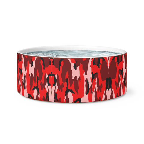 Red Camo Dog Bowl