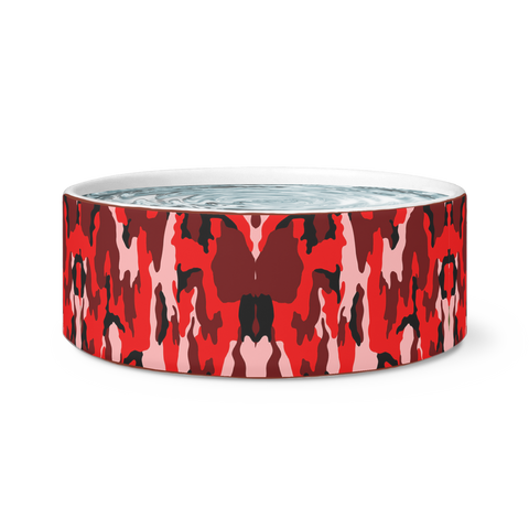 Red Camo Dog Bowl